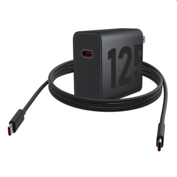 Motorola Turbo 125 Duo Charger 125W USB-PD Fast Charging Adapter with Direct Type-C Data Cable Wall Charger
